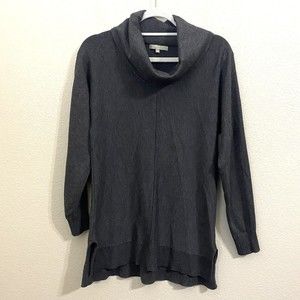 Joan Vass Womens Sweater Size Small Cowl Neck Pullover Gray
